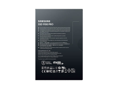 SSD 1TB M.2 80mm PCI-e 5.0 x4 NVMe 2.0, V-NAND TLC, Samsung 9100 PRO (MZ-VAP1T0BW)