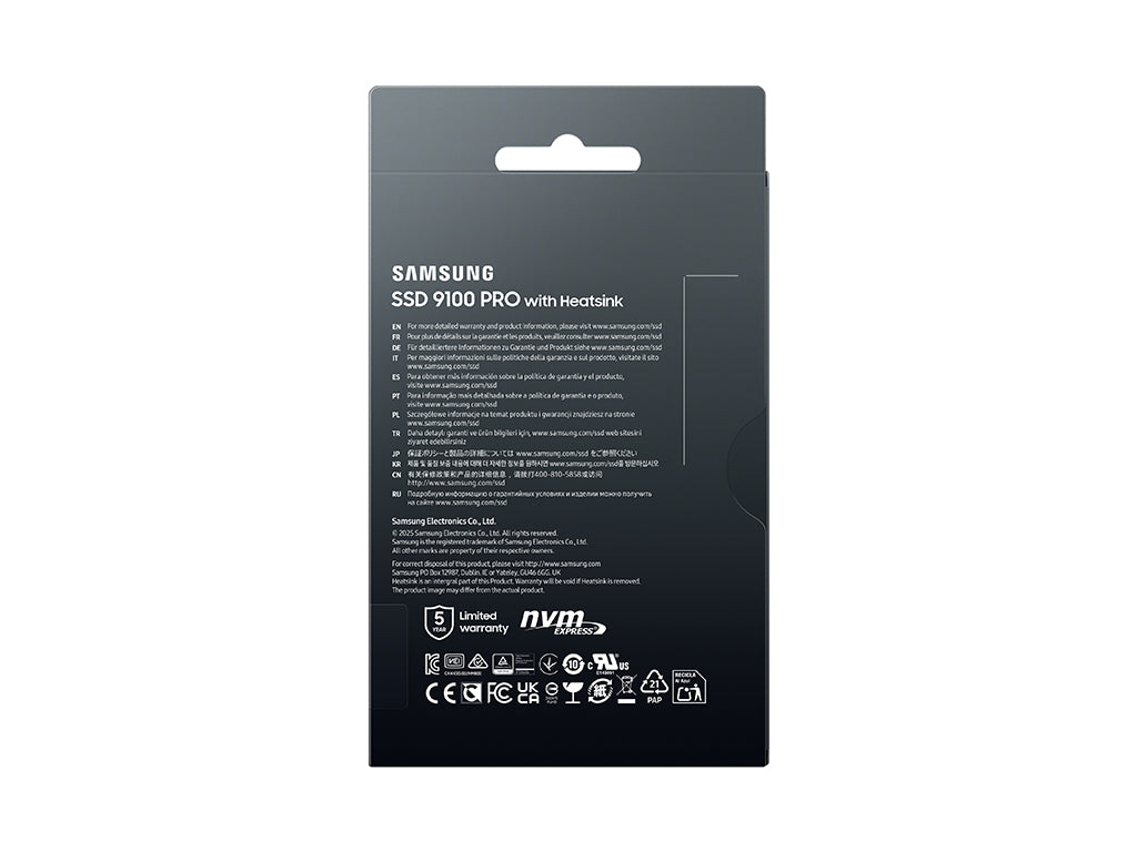 SSD 4TB M.2 80mm PCI-e 5.0 x4 NVMe 2.0, V-NAND TLC, Samsung 9100 PRO HeatSink (MZ-VAP4T0CW)
