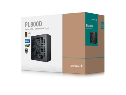 Napajalnik ATX DeepCool PL800D V2, 800W, 12V-2x6, 80 PLUS Bronze, črn