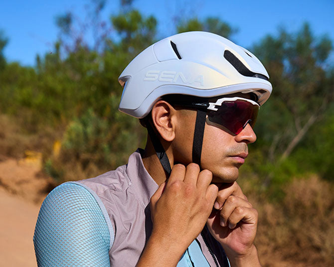 Kolesarska čelada SENA S1 Smart Helmet, Mesh, Mat bela, L