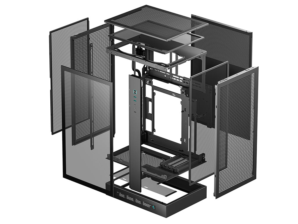 Računalniško ohišje DeepCool CH270 DIGITAL, Micro-ATX, LCD, Kaljeno steklo, črno