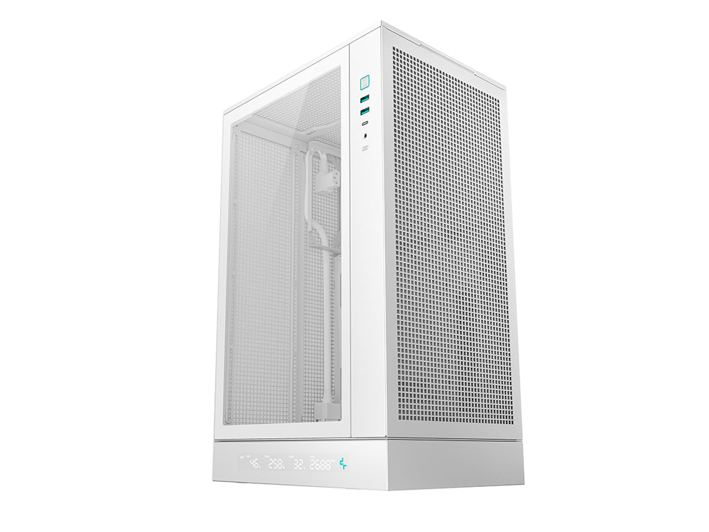 Računalniško ohišje DeepCool CH270 DIGITAL, Micro-ATX, LCD, Kaljeno steklo, belo