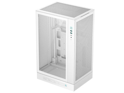Računalniško ohišje DeepCool CH270 DIGITAL, Micro-ATX, LCD, Kaljeno steklo, belo
