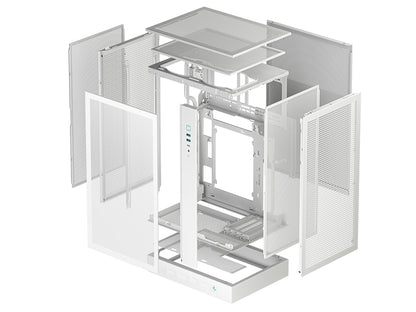 Računalniško ohišje DeepCool CH270 DIGITAL, Micro-ATX, LCD, Kaljeno steklo, belo