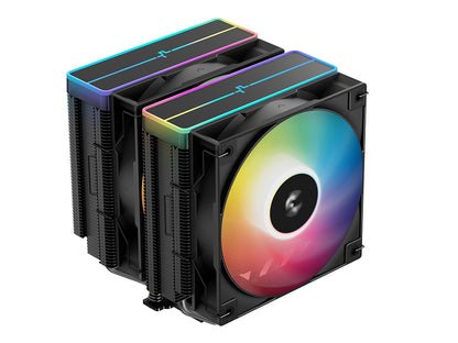 Hladilnik za procesor DeepCool AG620 BK ARGB V2, 2x120mm, črn