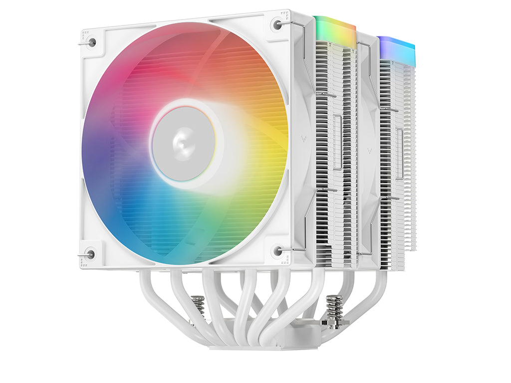 Hladilnik za procesor DeepCool AG620 WH ARGB V2, 2x120mm, bel