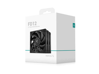 Ventilator za ohišje DeepCool FD12 3-in-1, PWM, 120mm, 3 Pack, črn