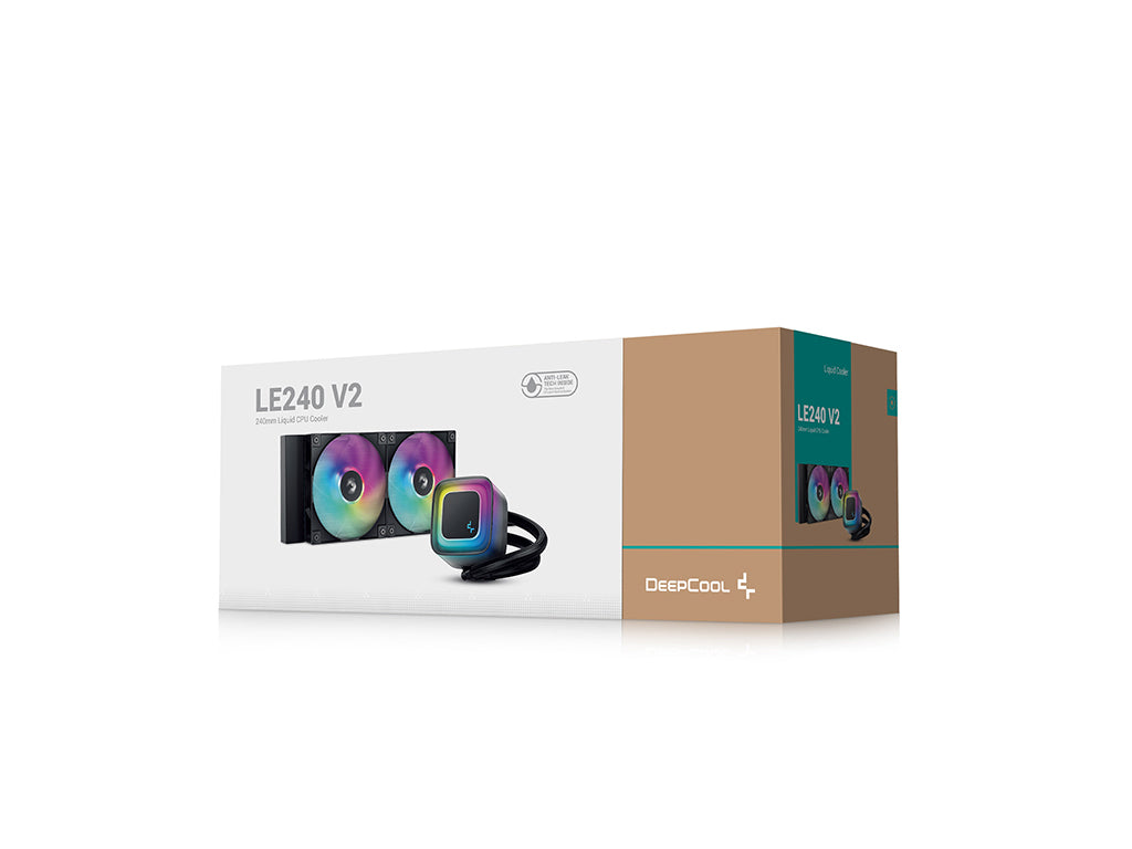Komplet za tekočinsko hlajenje AIO Liquid Cooler DeepCool LE240 V2, 240mm, ARGB, črn
