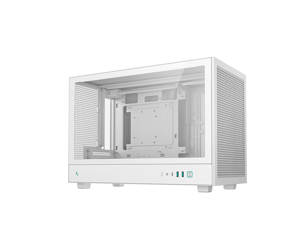 Računalniško ohišje DeepCool CH260, Micro-ATX, kajeno steklo, belo