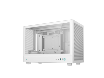 Računalniško ohišje DeepCool CH260, Micro-ATX, kajeno steklo, belo