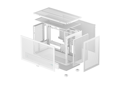 Računalniško ohišje DeepCool CH260, Micro-ATX, kajeno steklo, belo