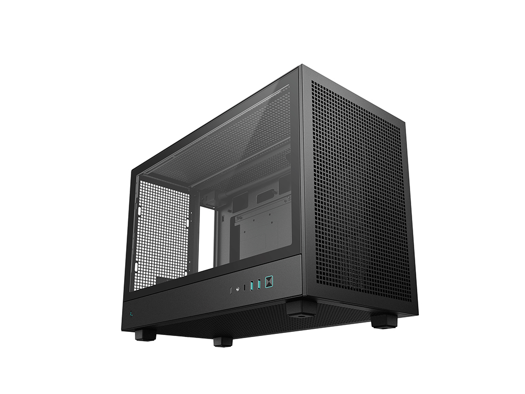 Računalniško ohišje DeepCool CH260, Micro-ATX, kajeno steklo, črno