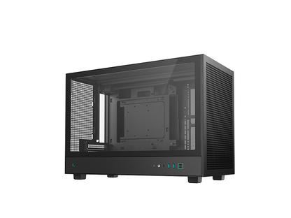 Računalniško ohišje DeepCool CH260, Micro-ATX, kajeno steklo, črno