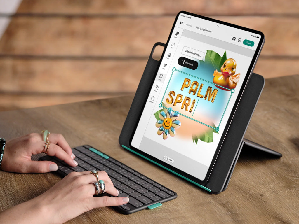 Ovitek s tipkovnico Logitech Flip Folio za iPad Pro 13 (M4) in iPad Air 13 (M2 & M3), grafit, Slo g.