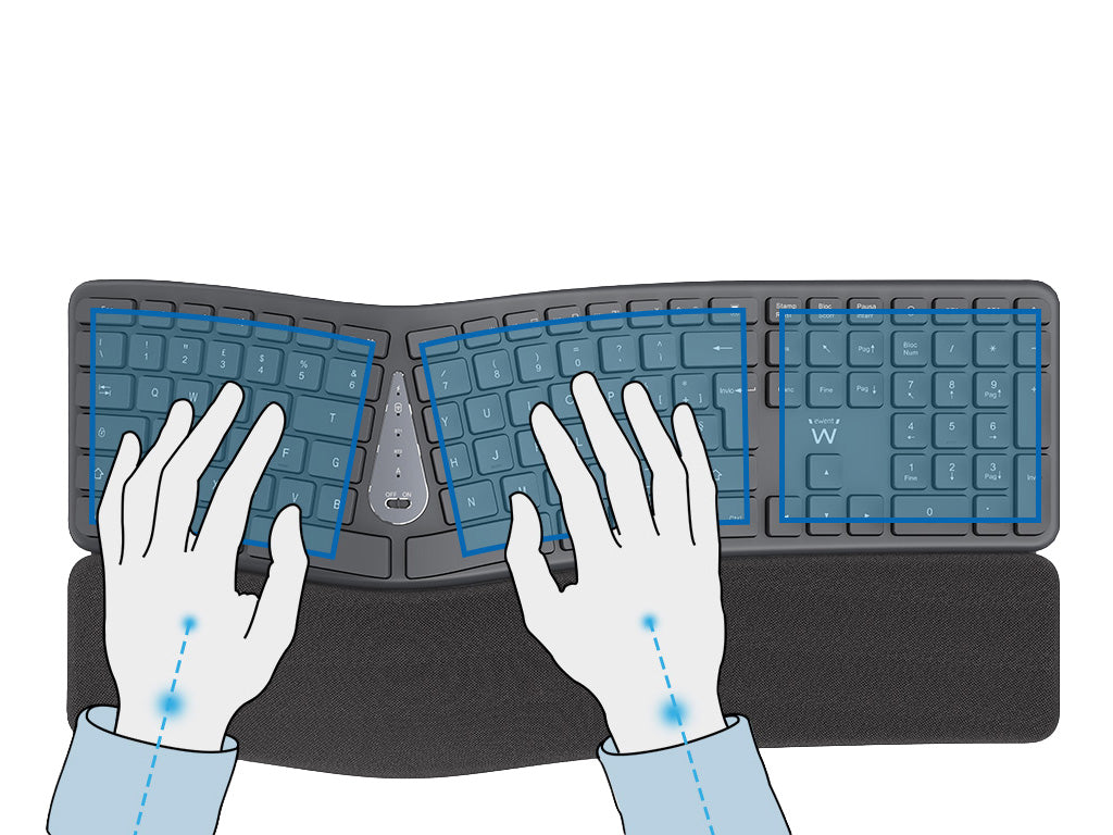 Tipkovnica Ewent EW3289 Wireless Ergonomic Multi-Connect, SLO