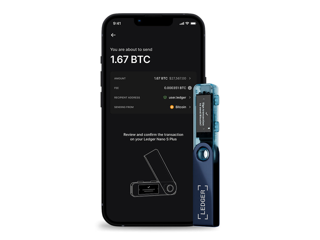 Ledger Nano S PLUS, denarnica za Bitcoin in druge kriptovalute, Neptune Blue