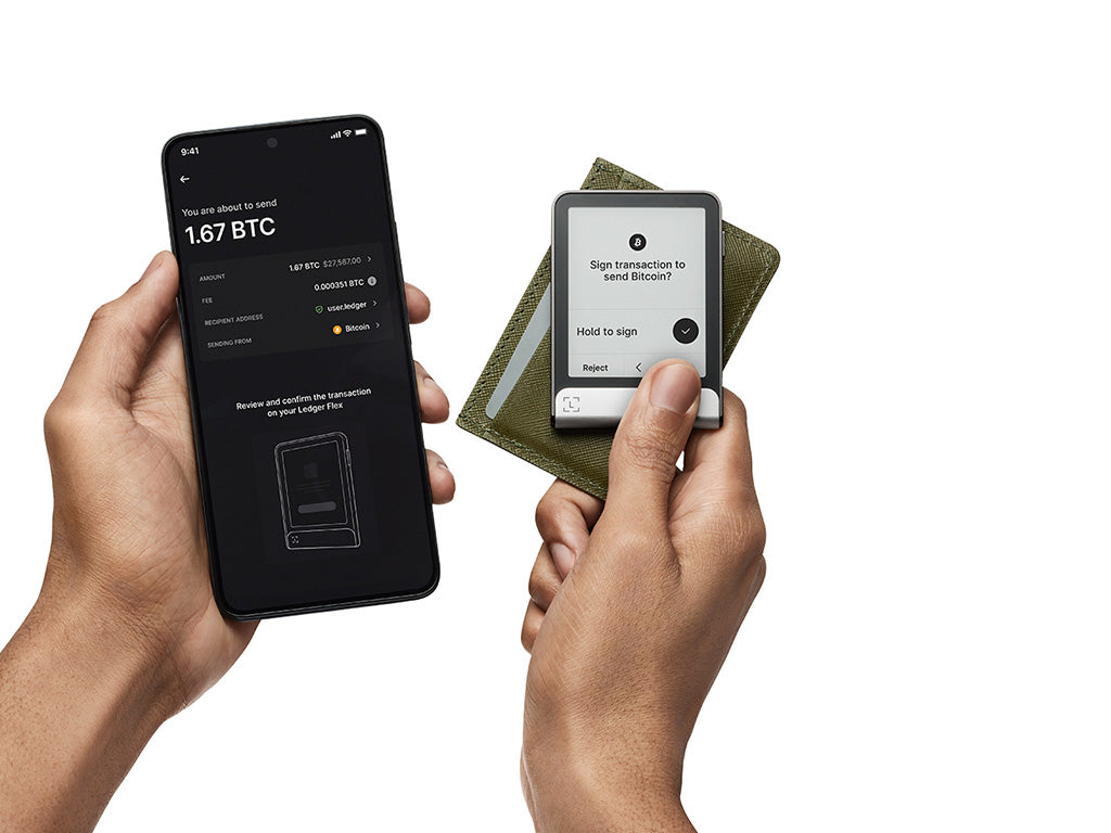 Ledger Flex z Recovery Key, denarnica za Bitcoin in druge kriptovalute, Grafit