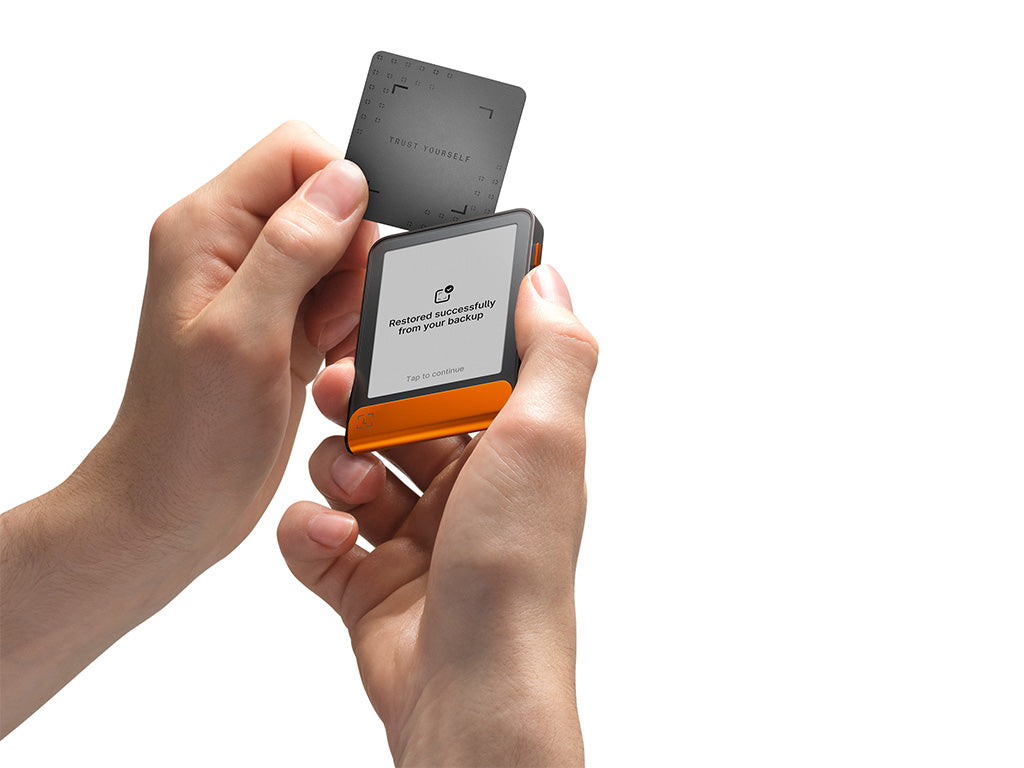 Ledger Flex z Recovery Key, denarnica za Bitcoin in druge kriptovalute, Oranžen