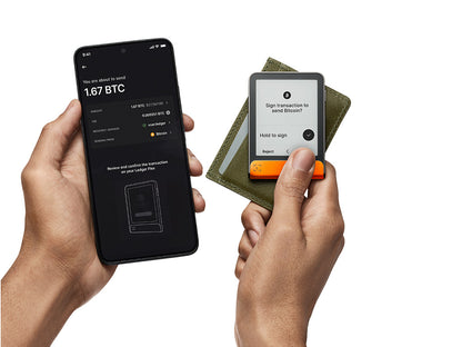 Ledger Flex z Recovery Key, denarnica za Bitcoin in druge kriptovalute, Oranžen