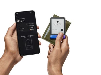 Ledger Flex z Recovery Key, denarnica za Bitcoin in druge kriptovalute, Neptune Blue