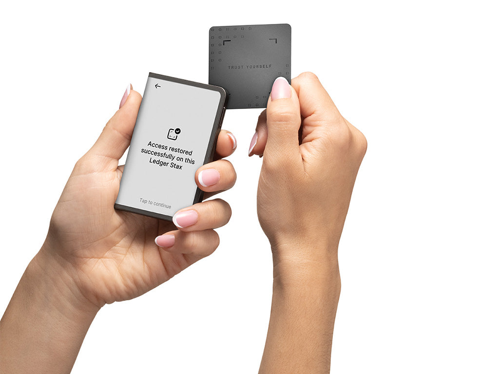 Ledger Stax z Recovery Key, denarnica za Bitcoin in druge kriptovalute, grafit
