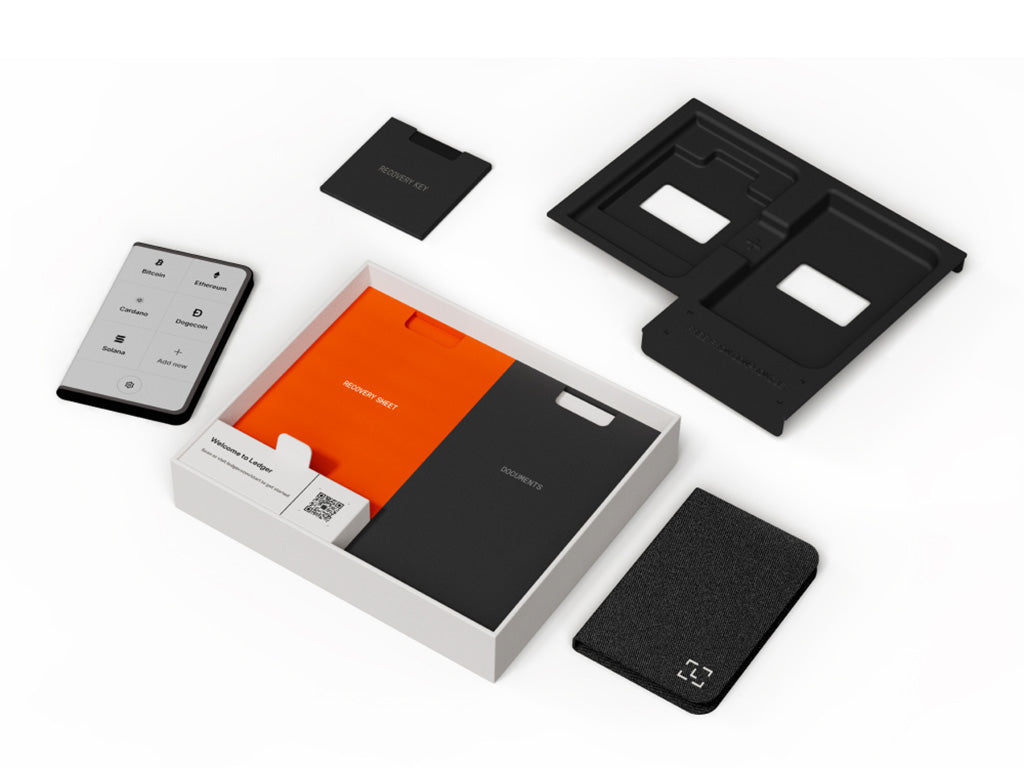Ledger Stax z Recovery Key, denarnica za Bitcoin in druge kriptovalute, grafit