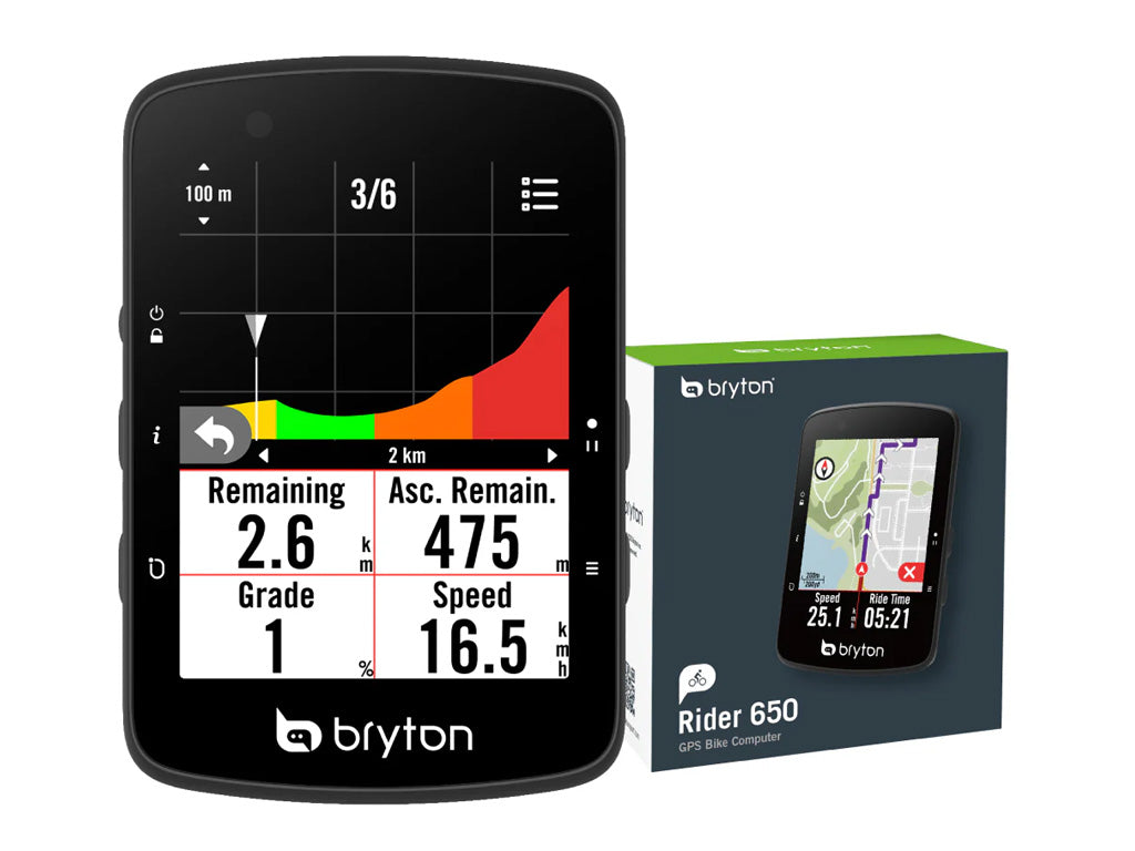 Kolesarski računalnik Bryton Rider 650 E, USB-C
