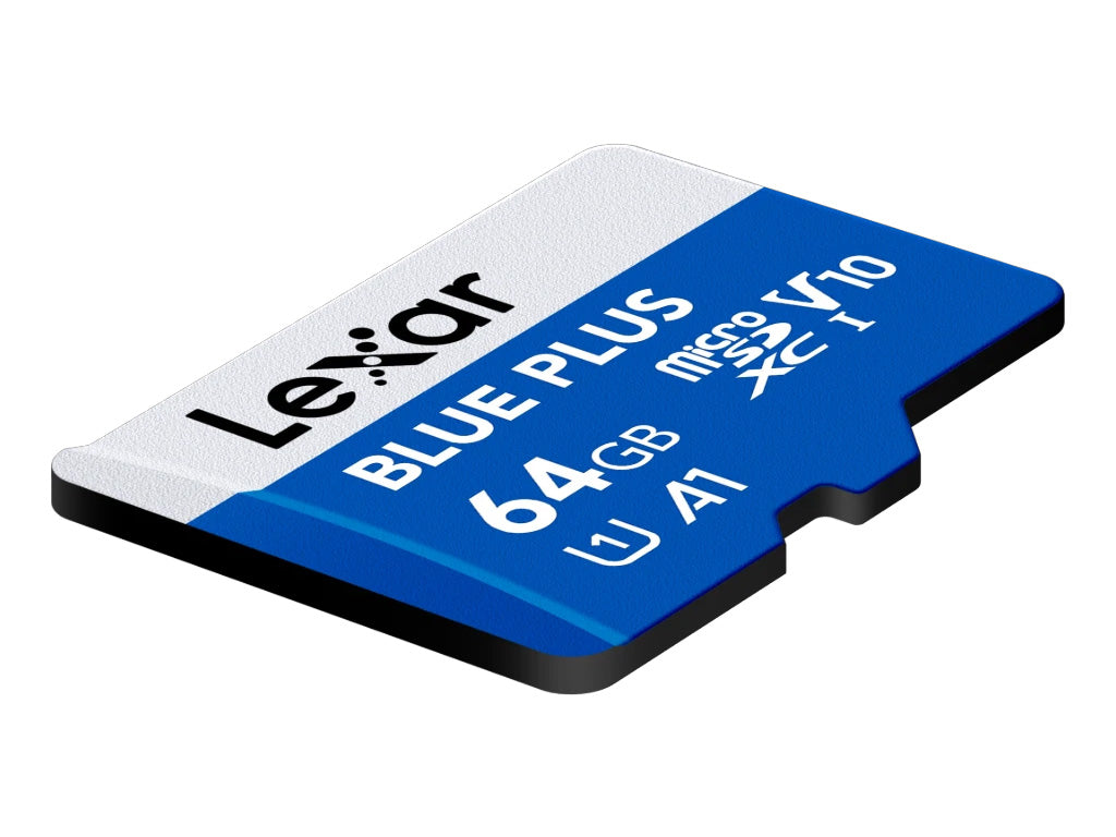 Spominska kartica Lexar BLUE PLUS, Micro SDXC, 64GB, 100MB/s, U1, V10, A1, UHS-I, z adapterjem