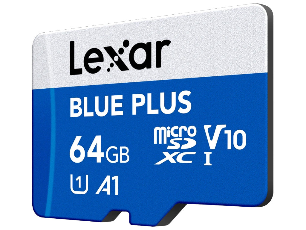 Spominska kartica Lexar BLUE PLUS, Micro SDXC, 64GB, 100MB/s, U1, V10, A1, UHS-I, z adapterjem