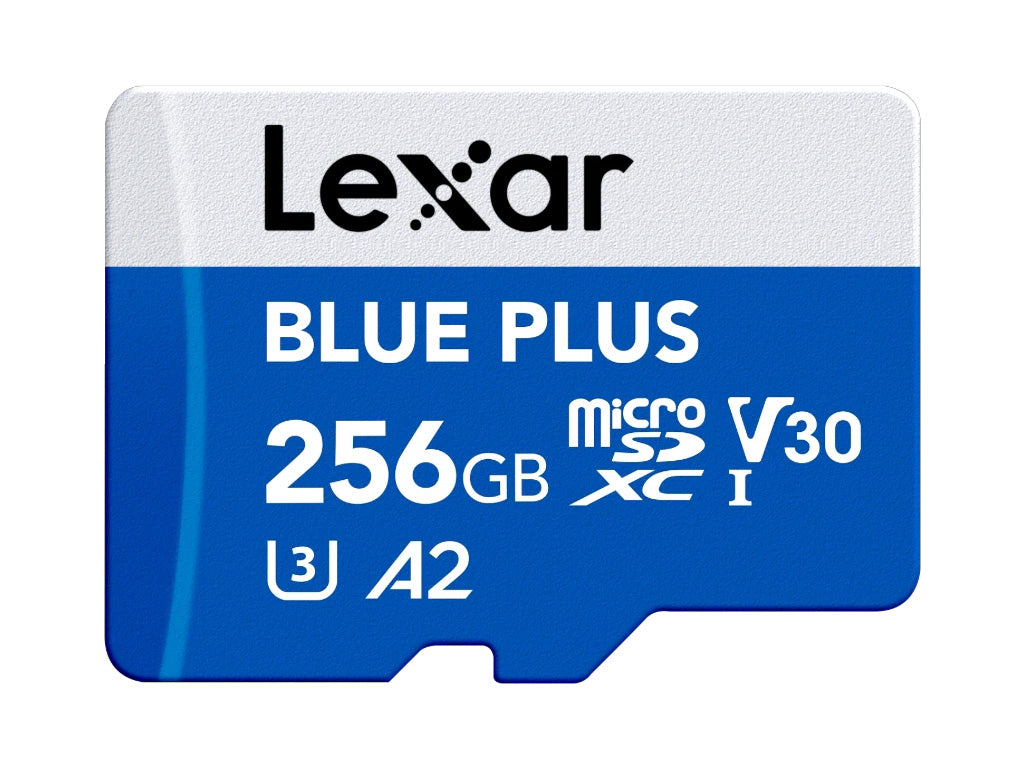 Spominska kartica Lexar BLUE PLUS, Micro SDXC, 256GB, 170MB/s, U3, V30, A2, UHS-I, z adapterjem