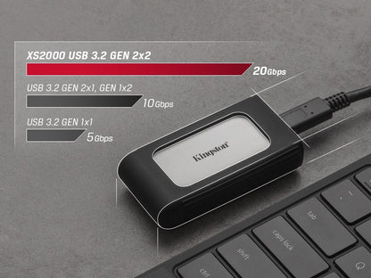 Zunanji SSD 500GB Type-C USB 3.2 Gen2x2 NVMe, IP55, Kingston XS2000 (SXS2000/500G)
