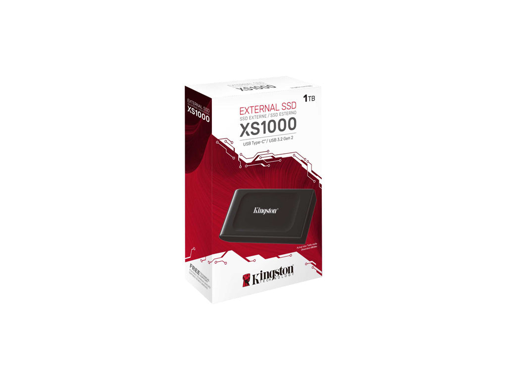 Zunanji SSD 1TB Type-C USB 3.2 Gen2 NVMe, Kingston XS1000, črn (SXS1000/1000G)