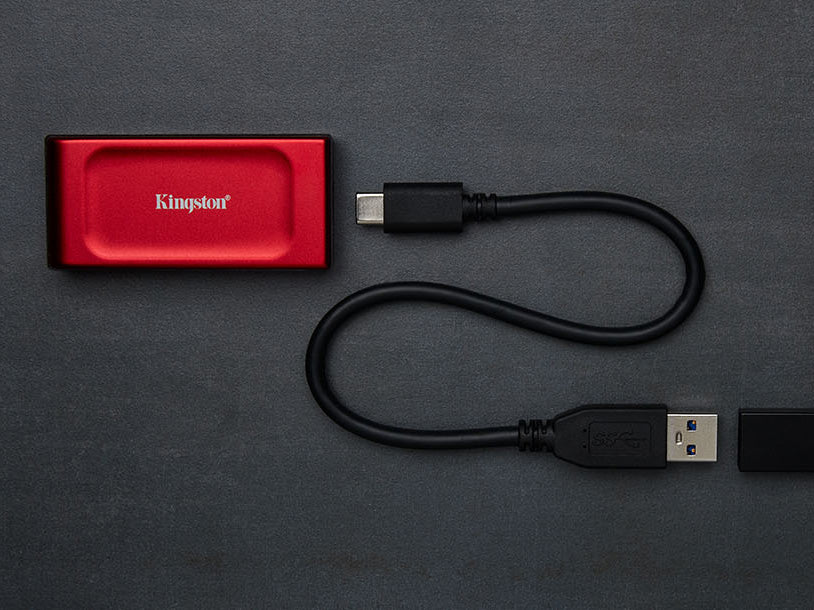 Zunanji SSD 1TB Type-C USB 3.2 Gen2 NVMe, Kingston XS1000R, rdeč (SXS1000R/1000G)
