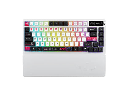 Tipkovnica ASUS ROG Azoth X Wireless, ROG NX Snow V2, OLED, RGB, USB, US