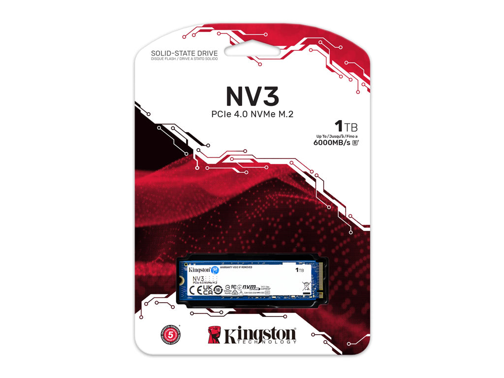 SSD 1TB M.2 80mm PCI-e 4.0 x4 NVMe, Kingston NV3 (SNV3S/1000G)