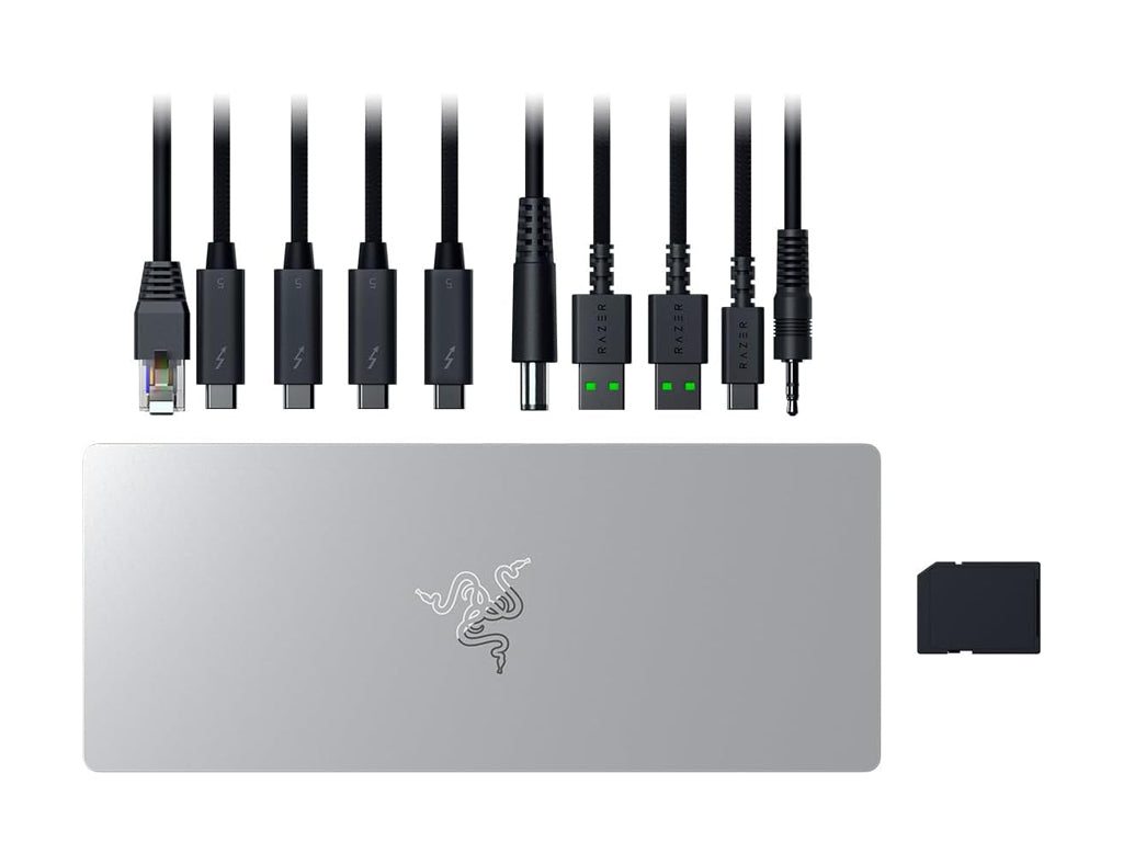 Priključna postaja USB-C Razer Thunderbolt 5 Dock Mercury, PD 140W, SSD reža, 10 v 1