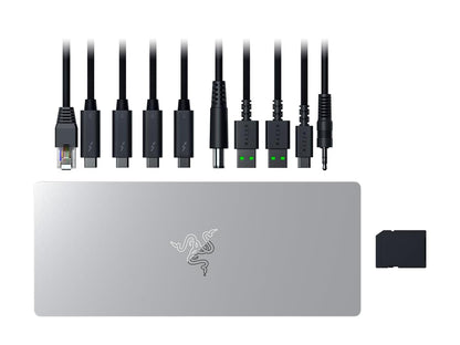 Priključna postaja USB-C Razer Thunderbolt 5 Dock Mercury, PD 140W, SSD reža, 10 v 1