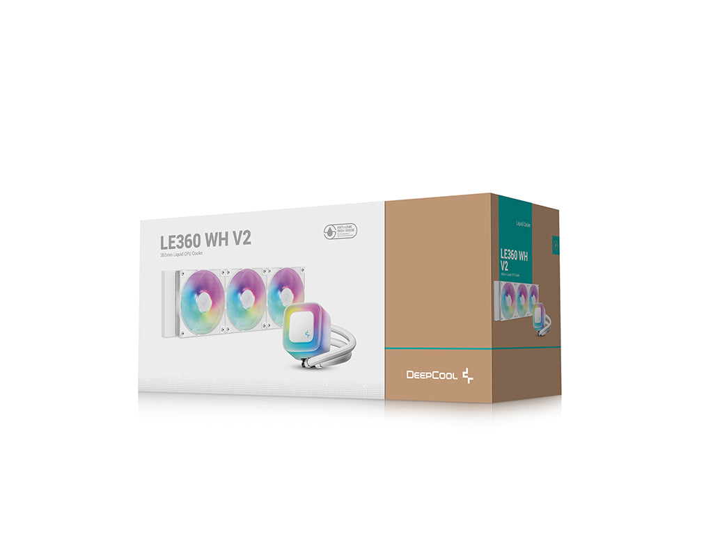 Komplet za tekočinsko hlajenje AIO Liquid Cooler DeepCool LE360 WH V2, 360mm, ARGB, bel