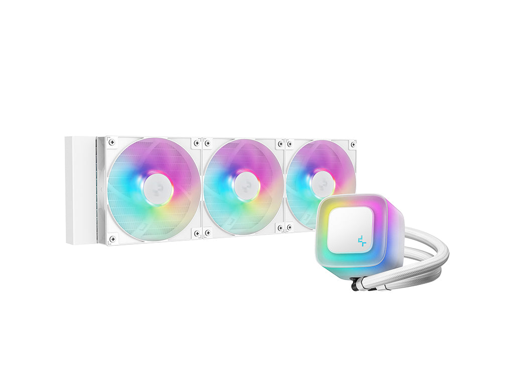 Komplet za tekočinsko hlajenje AIO Liquid Cooler DeepCool LE360 WH V2, 360mm, ARGB, bel