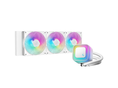 Komplet za tekočinsko hlajenje AIO Liquid Cooler DeepCool LE360 WH V2, 360mm, ARGB, bel