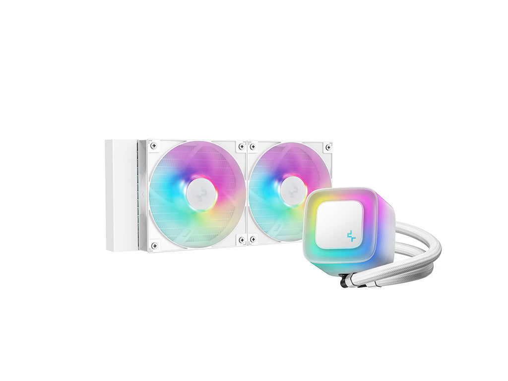 Komplet za tekočinsko hlajenje AIO Liquid Cooler DeepCool LE240 WH V2, 240mm, ARGB, bel
