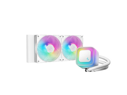 Komplet za tekočinsko hlajenje AIO Liquid Cooler DeepCool LE240 WH V2, 240mm, ARGB, bel