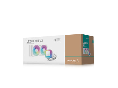 Komplet za tekočinsko hlajenje AIO Liquid Cooler DeepCool LE240 WH V2, 240mm, ARGB, bel