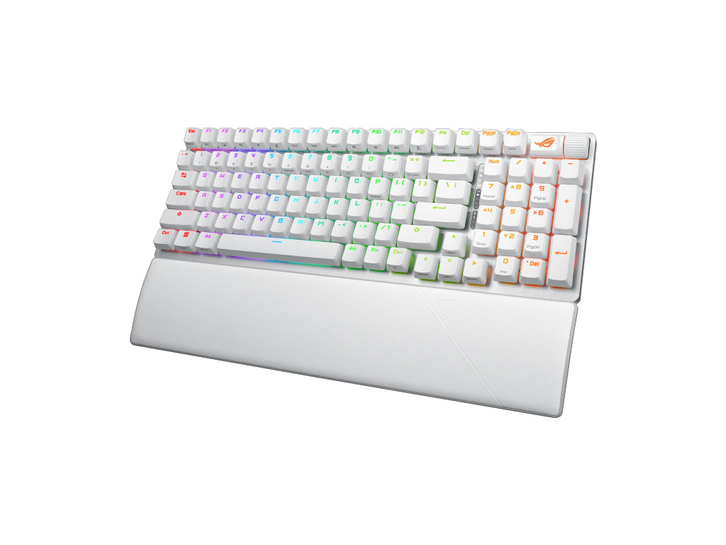 Tipkovnica ASUS ROG Strix Scope II 96 Wireless, bela, ROG NX Snow, PBT, RGB, USB, US