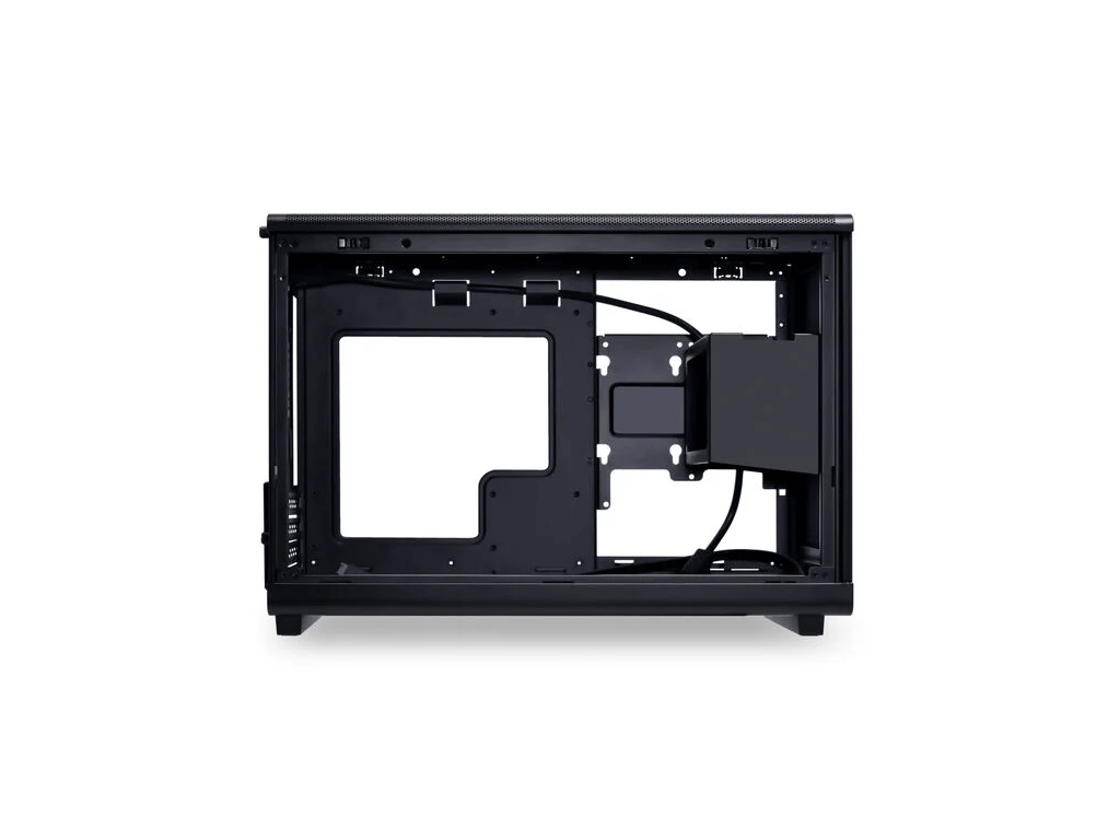 Računalniško ohišje Lian Li DAN Cases A3 Wood, kaljeno steklo, Micro-ATX, črno