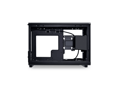 Računalniško ohišje Lian Li DAN Cases A3 Wood, kaljeno steklo, Micro-ATX, črno