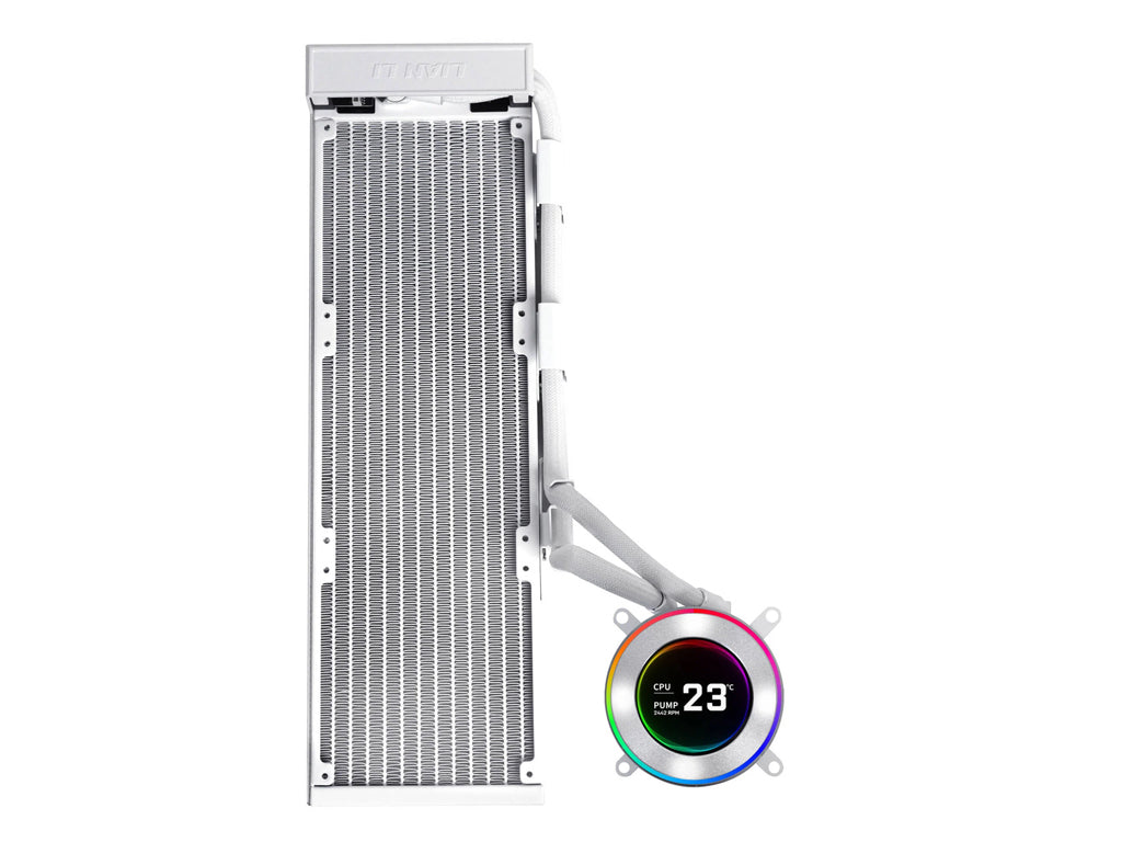 Komplet za tekočinsko hlajenje AIO Liquid Cooler Lian Li HydroShift II LCD-C 360 Fanless, bel