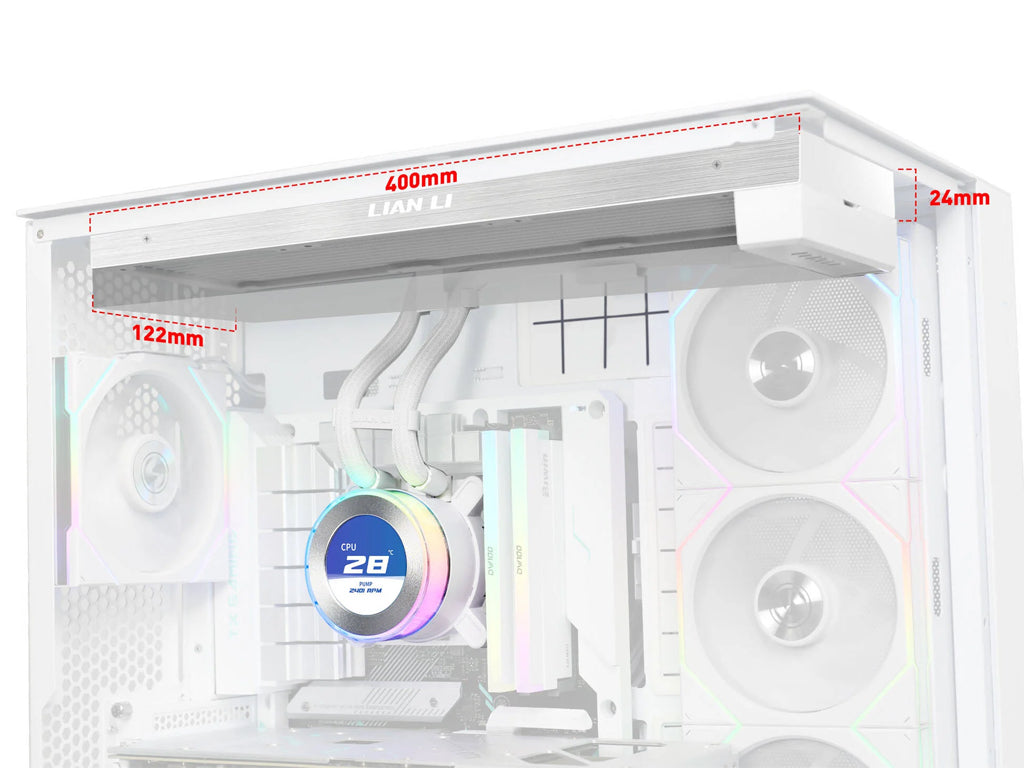 Komplet za tekočinsko hlajenje AIO Liquid Cooler Lian Li HydroShift II LCD-C 360 Fanless, bel