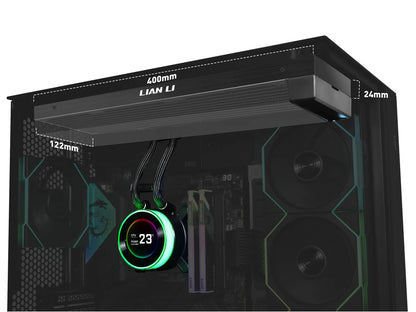 Komplet za tekočinsko hlajenje AIO Liquid Cooler Lian Li HydroShift II LCD-C 360 Fanless, črn