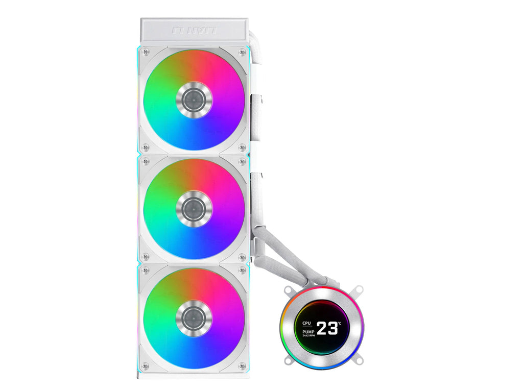 Komplet za tekočinsko hlajenje AIO Liquid Cooler Lian Li HydroShift II LCD-C 360CL, bel